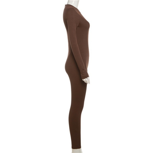 Basic Style Solid Color Slim Jumpsuit