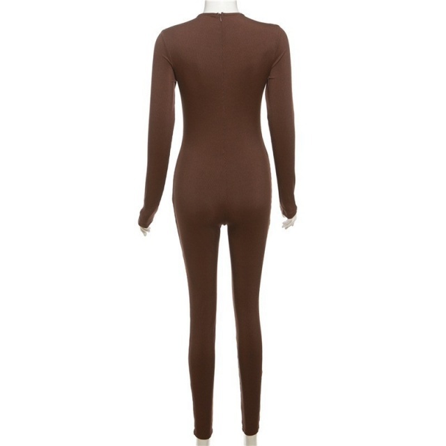 Basic Style Solid Color Slim Jumpsuit