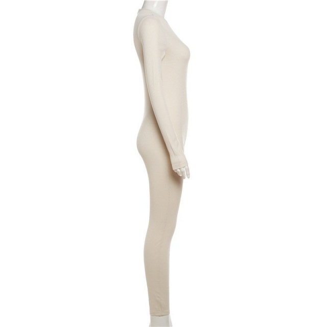 Basic Style Solid Color Slim Jumpsuit