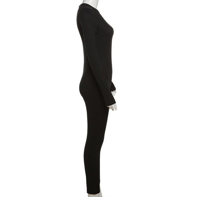 Basic Style Solid Color Slim Jumpsuit