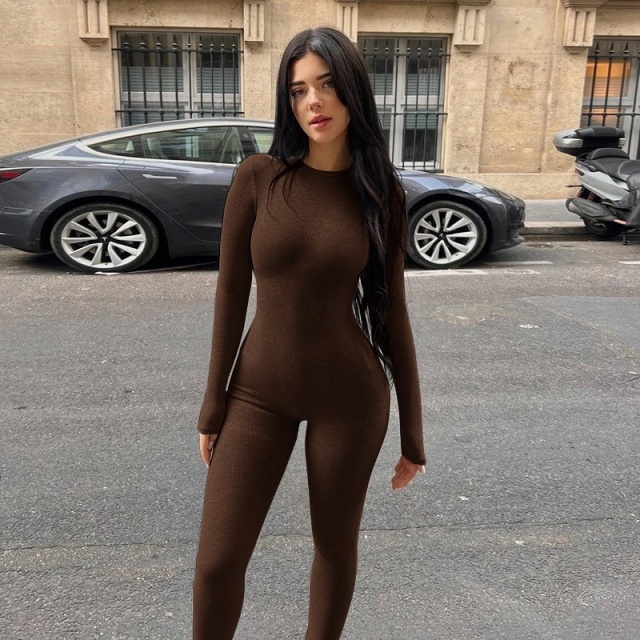 Basic Style Solid Color Slim Jumpsuit