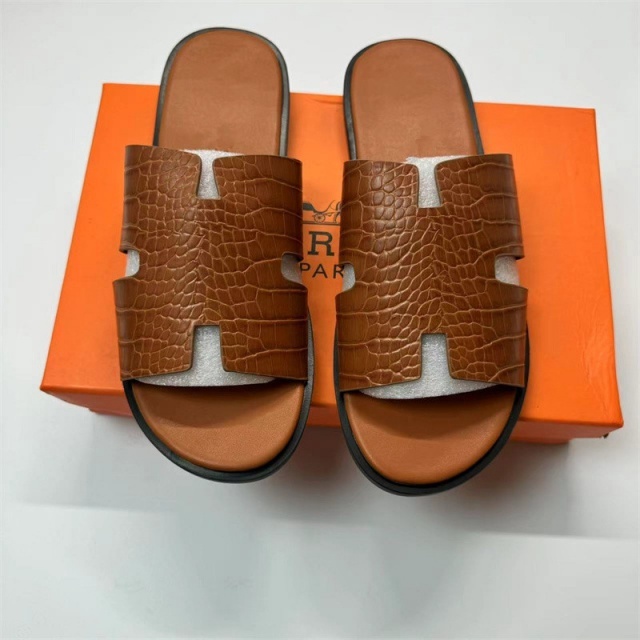 Crocodile Pattern Fashion Men Flat Slides