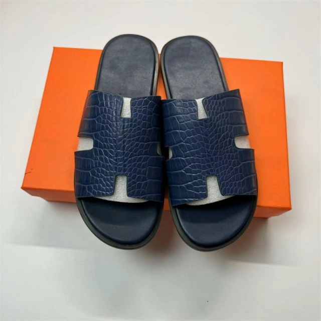 Crocodile Pattern Fashion Men Flat Slides