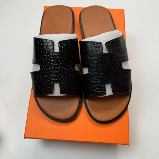 Crocodile Pattern Fashion Men Flat Slides