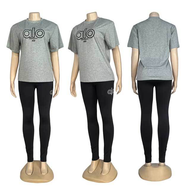 Short Sleeve Casual Yoga Pants Set