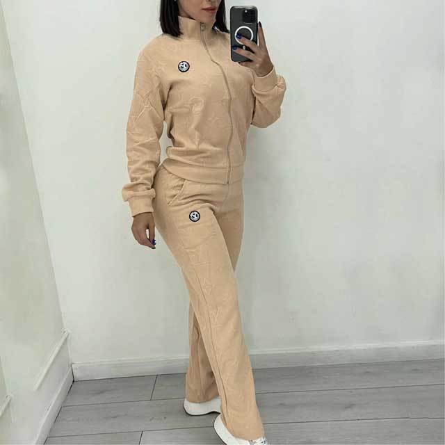 Fashion Embroidery Embossing Fall Tracksuit Set