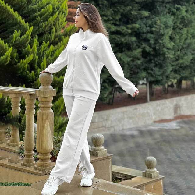 Fashion Embroidery Embossing Fall Tracksuit Set