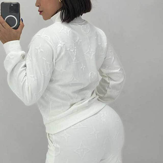 Fashion Embroidery Embossing Fall Tracksuit Set