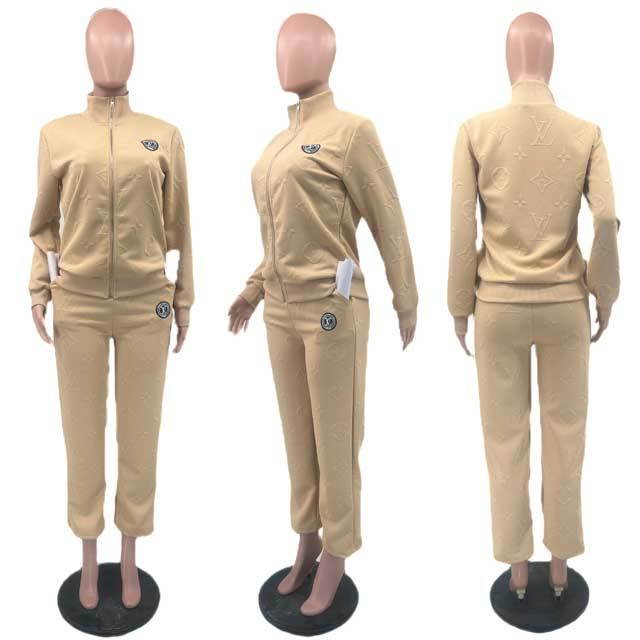 Fashion Embroidery Embossing Fall Tracksuit Set
