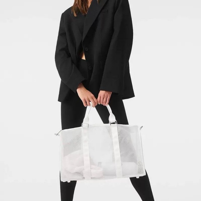 Letters Printed Sheer Mesh Travel Bag