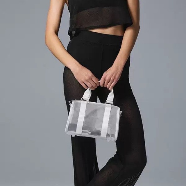 Letters Printed Sheer Mesh Travel Bag