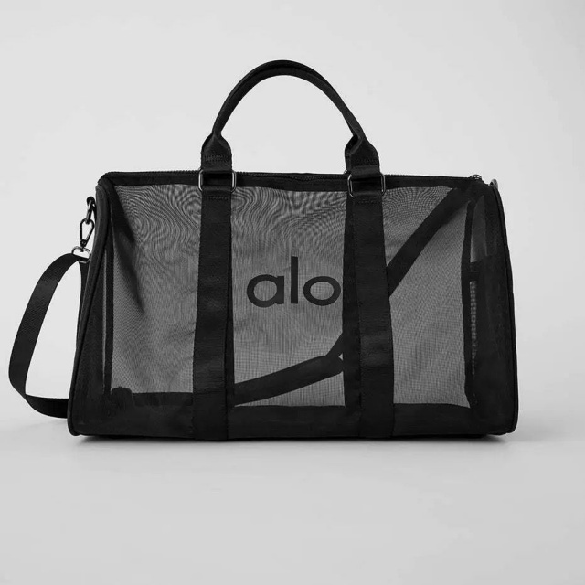 Letters Printed Sheer Mesh Travel Bag