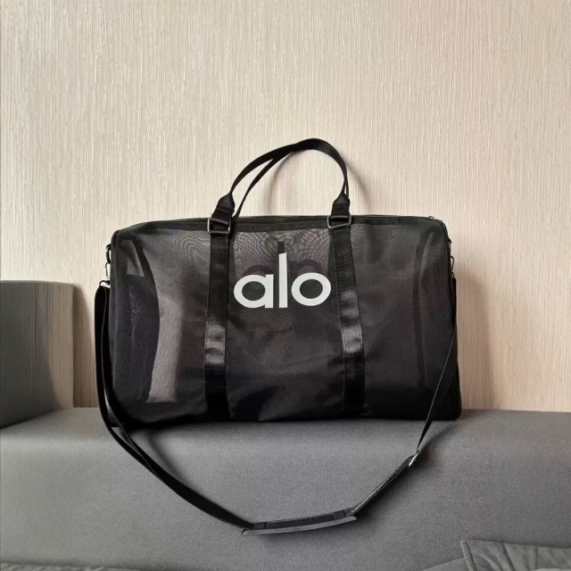 Letters Printed Sheer Mesh Travel Bag