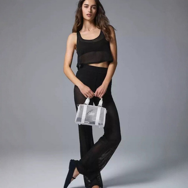 Letters Printed Sheer Mesh Travel Bag