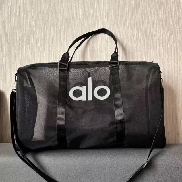 Letters Printed Sheer Mesh Travel Bag