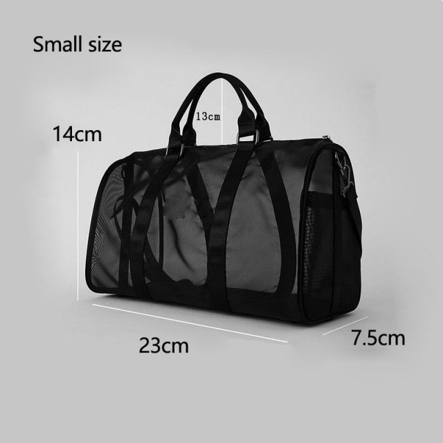 Letters Printed Sheer Mesh Travel Bag