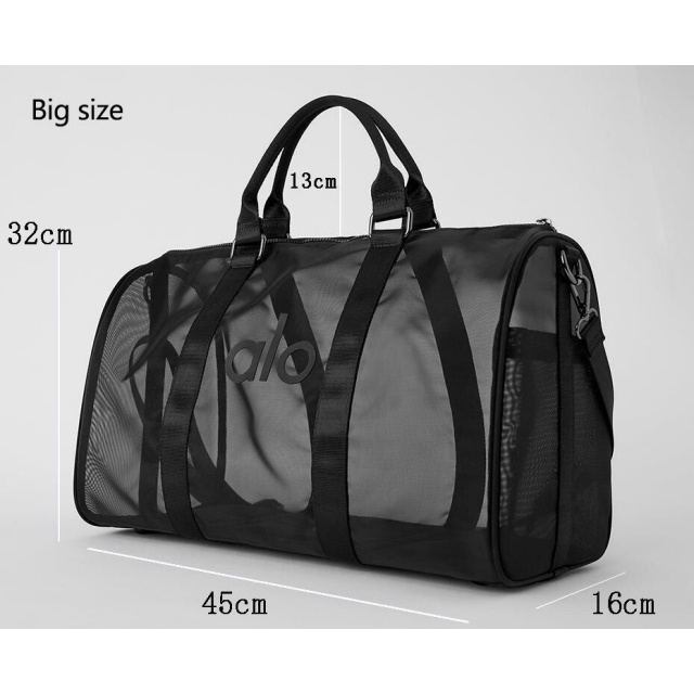 Letters Printed Sheer Mesh Travel Bag