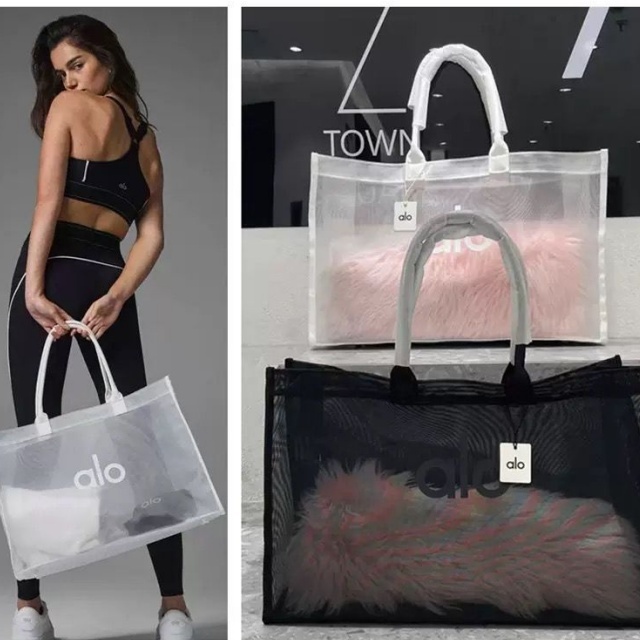 Sheer Mesh Shoulder Hand Bag Gym Bag