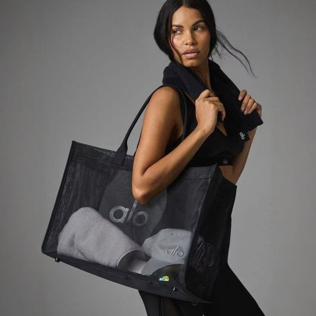 Sheer Mesh Shoulder Hand Bag Gym Bag