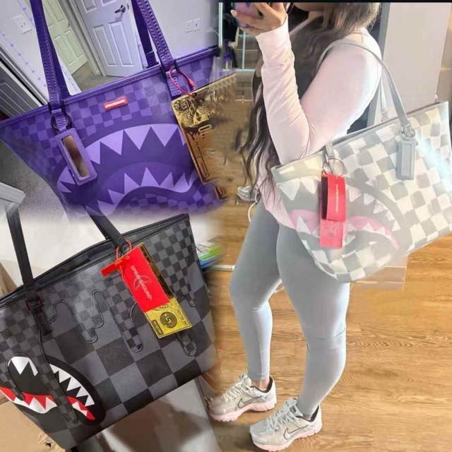 Shark Style Printed Shoulder Bag