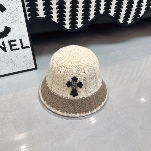 Fashion Color Block Knit Bucket Hats