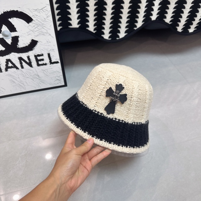 Fashion Color Block Knit Bucket Hats