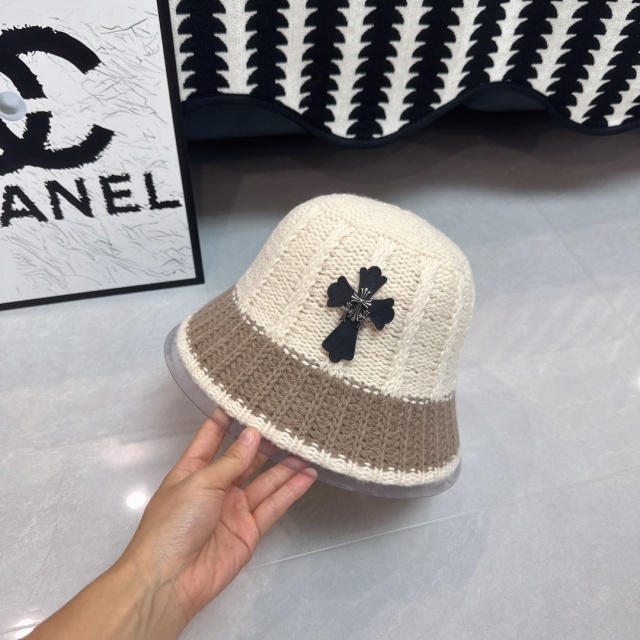 Fashion Color Block Knit Bucket Hats