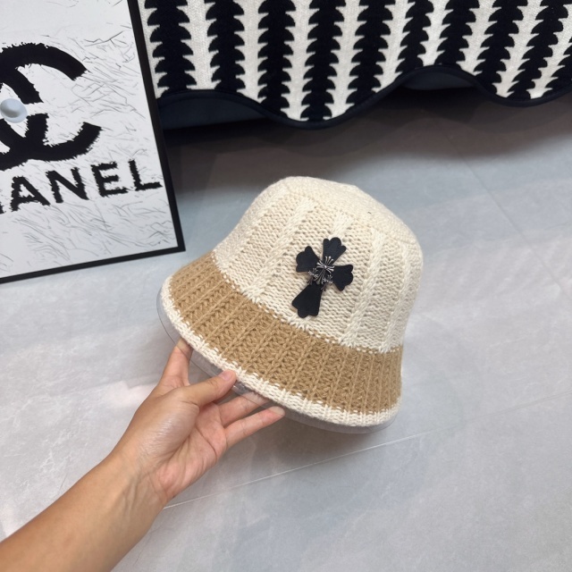 Fashion Color Block Knit Bucket Hats