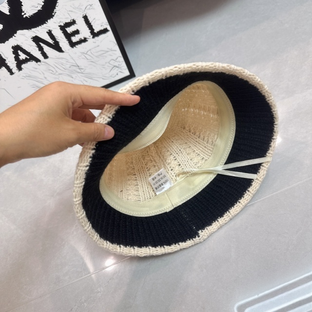 Fashion Color Block Knit Bucket Hats