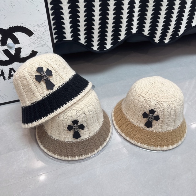 Fashion Color Block Knit Bucket Hats
