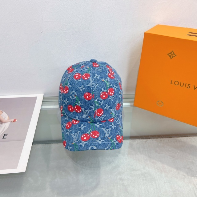 Fashion Cherry Denim Baseball Caps