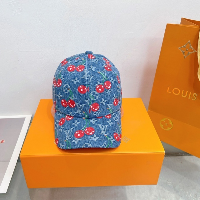Fashion Cherry Denim Baseball Caps