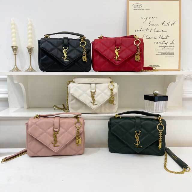 Metal Logo Luxury Leather Women Purses