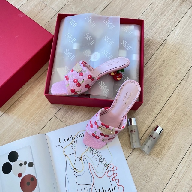 Fashion Cherry Denim Special Heeled Sandals