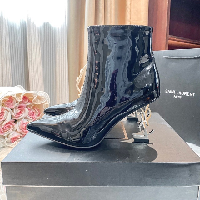 Side Zipper Leather Luxury High Heeled Boots
