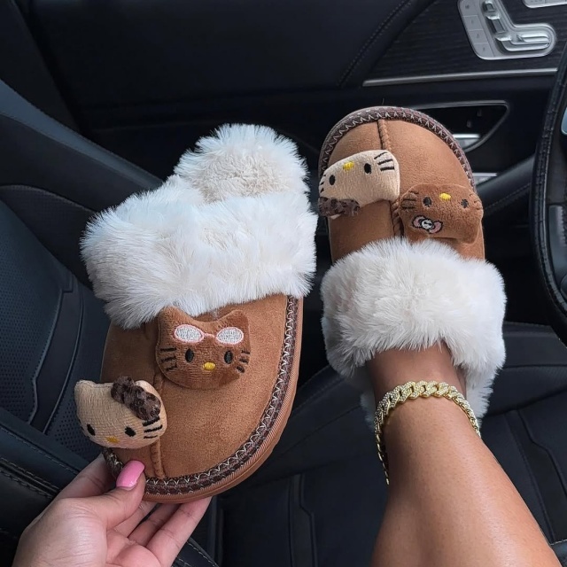 Hello-kitty Fur Slippers