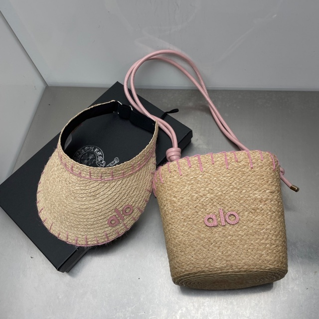 Natural Raffia Hat Shoulder Bag Set