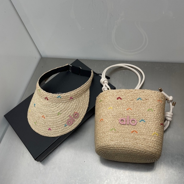 Natural Raffia Hat Shoulder Bag Set