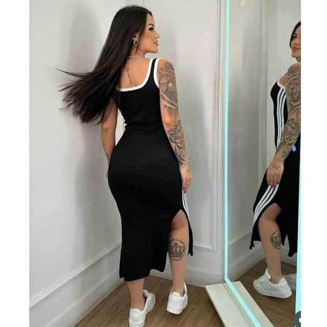 Fashion Embroidery Casual Slit Maxi Dress