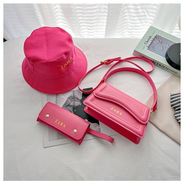 Retro Versatile Crossbody Bag Bucket Hat Set