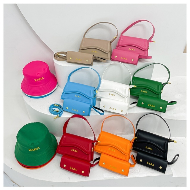Retro Versatile Crossbody Bag Bucket Hat Set