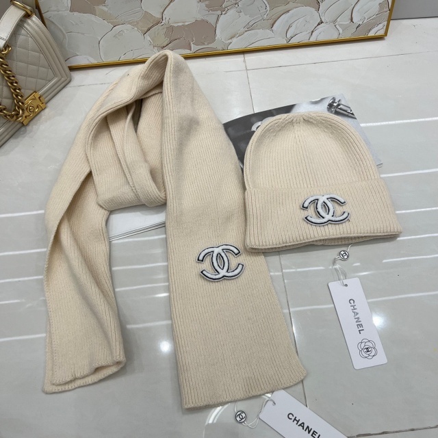 Fashion Design Winter Kniting Hats Scarf Set
