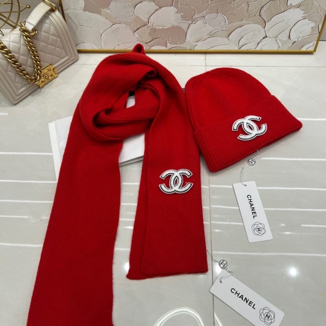 Fashion Design Winter Kniting Hats Scarf Set