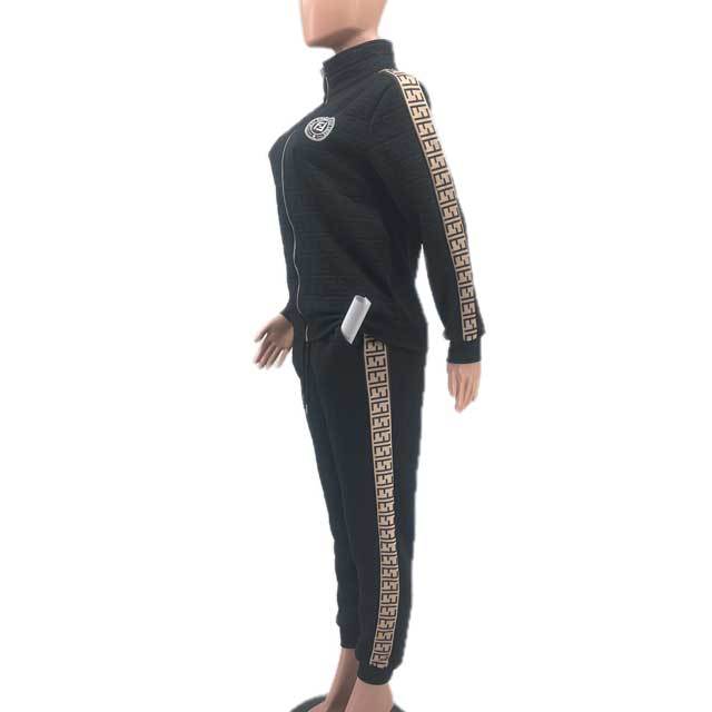 Fashion Embroidery Embossing Fall Tracksuit Set