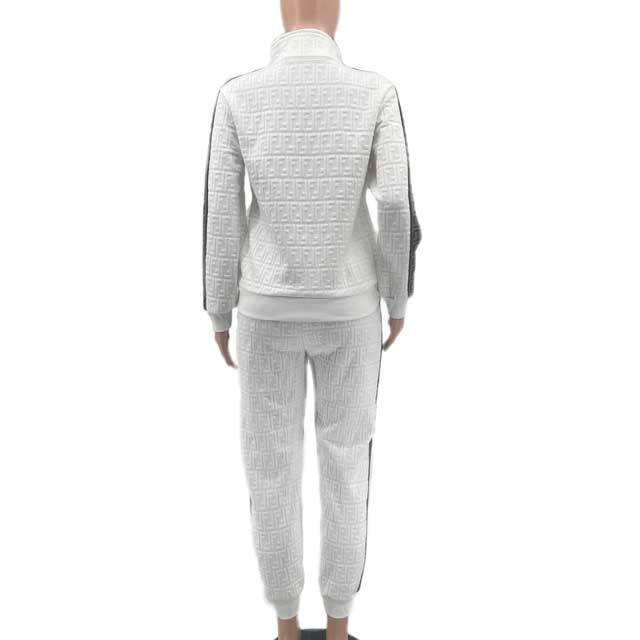 Fashion Embroidery Embossing Fall Tracksuit Set