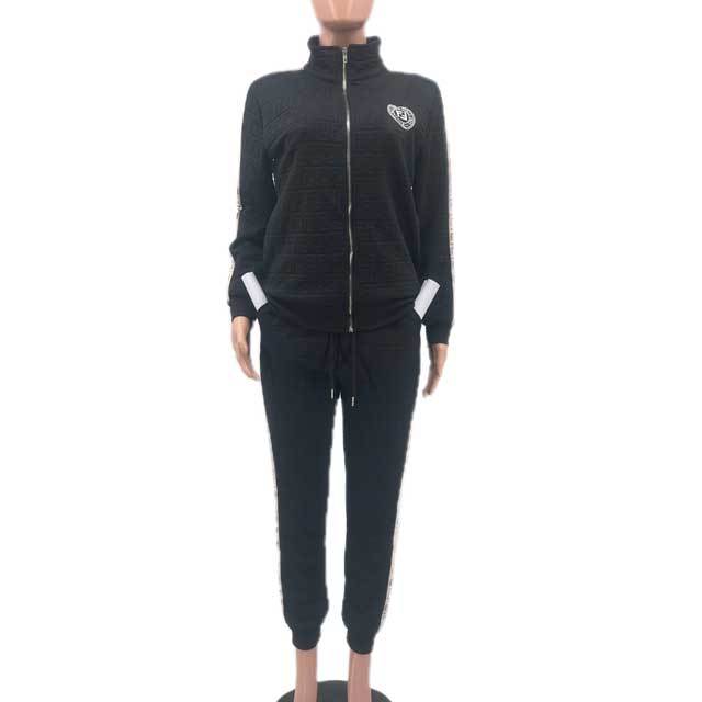 Fashion Embroidery Embossing Fall Tracksuit Set