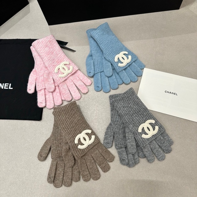 Solid Color Knitting Beanie Hats Scarf Gloves Set 3 Pieces