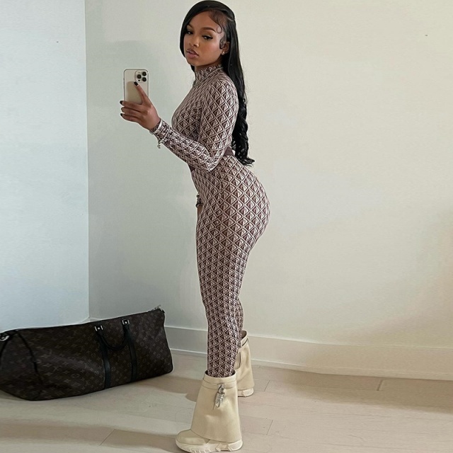 Chic Printed Fashion Skinny Legging Set Two Pieces