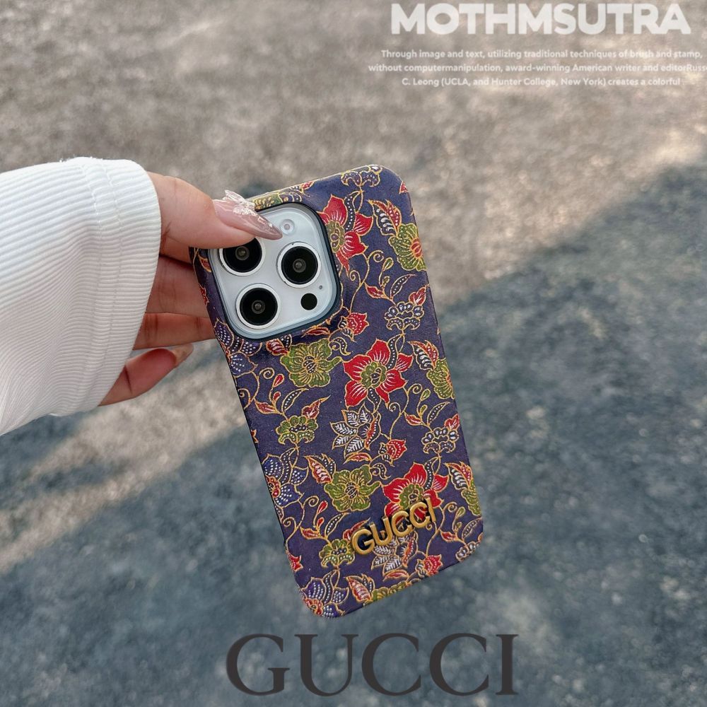 Fashion Metal Logo Vintage Leather Phone Cases