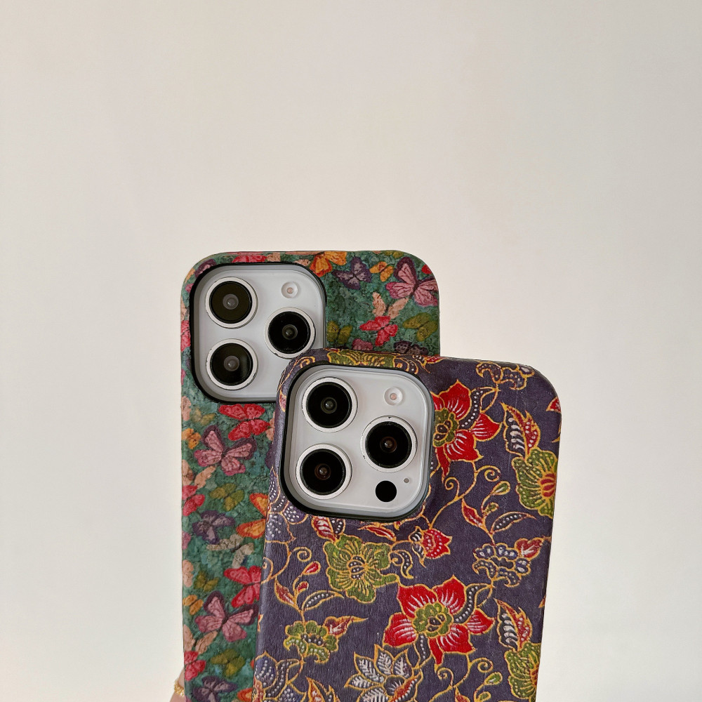 Fashion Metal Logo Vintage Leather Phone Cases
